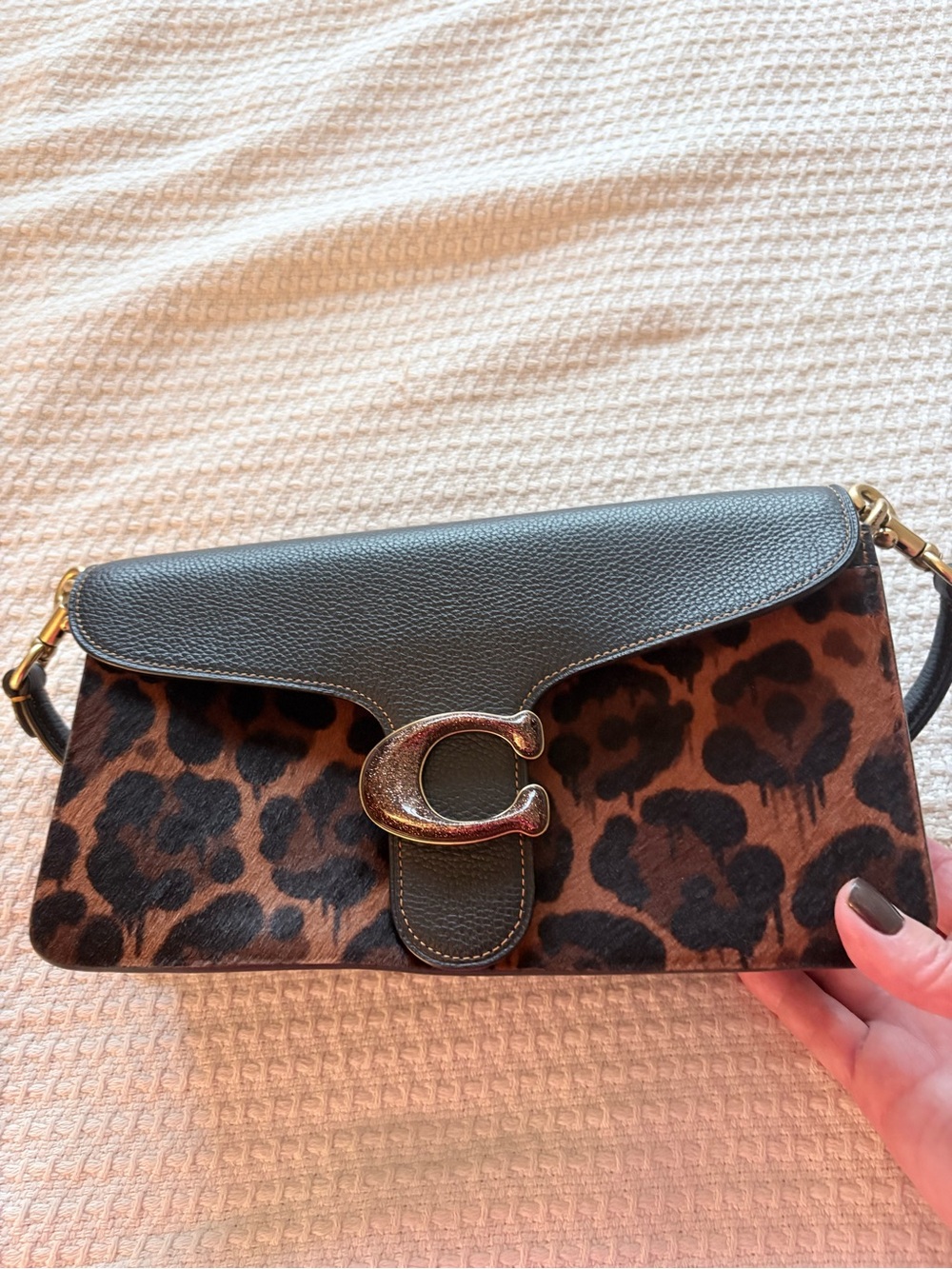 Coach Leopard Print Mini Bag with Black Trim and Gold Hardware - Picture 9 of 12